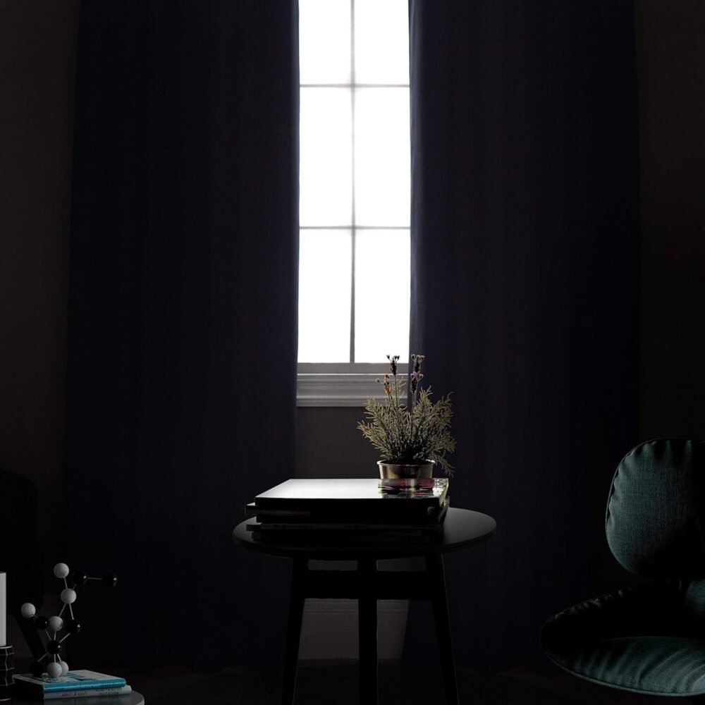Navy Blue Blackout Curtains - 84" (2 Panels) - Image 4
