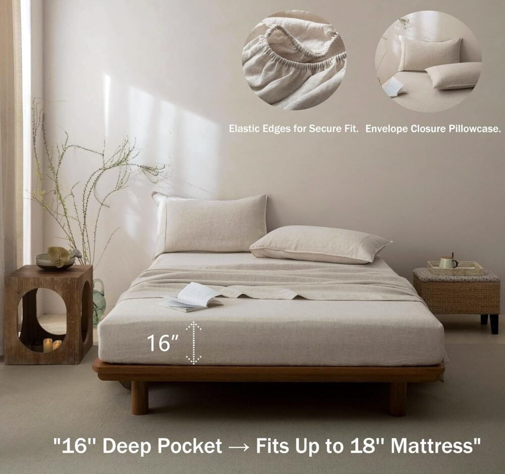 100% Pure French Linen Sheet Set - Image 2